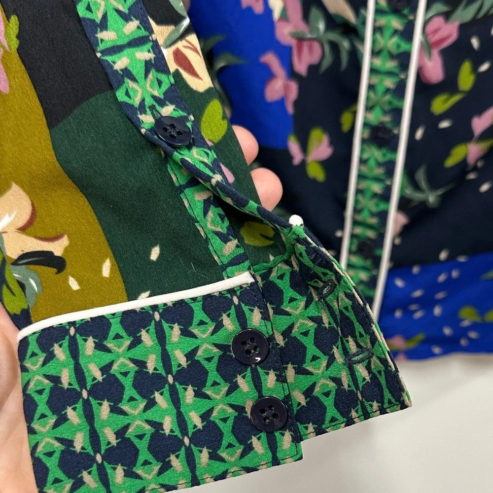 CAbi Multicolor bronco blouse Floral Patterned Shirt S 5520 - Picture 6 of 9